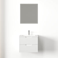 Kelsa 600 Fluted Matte White Wall Hung Vanity | Indulge Bathroom