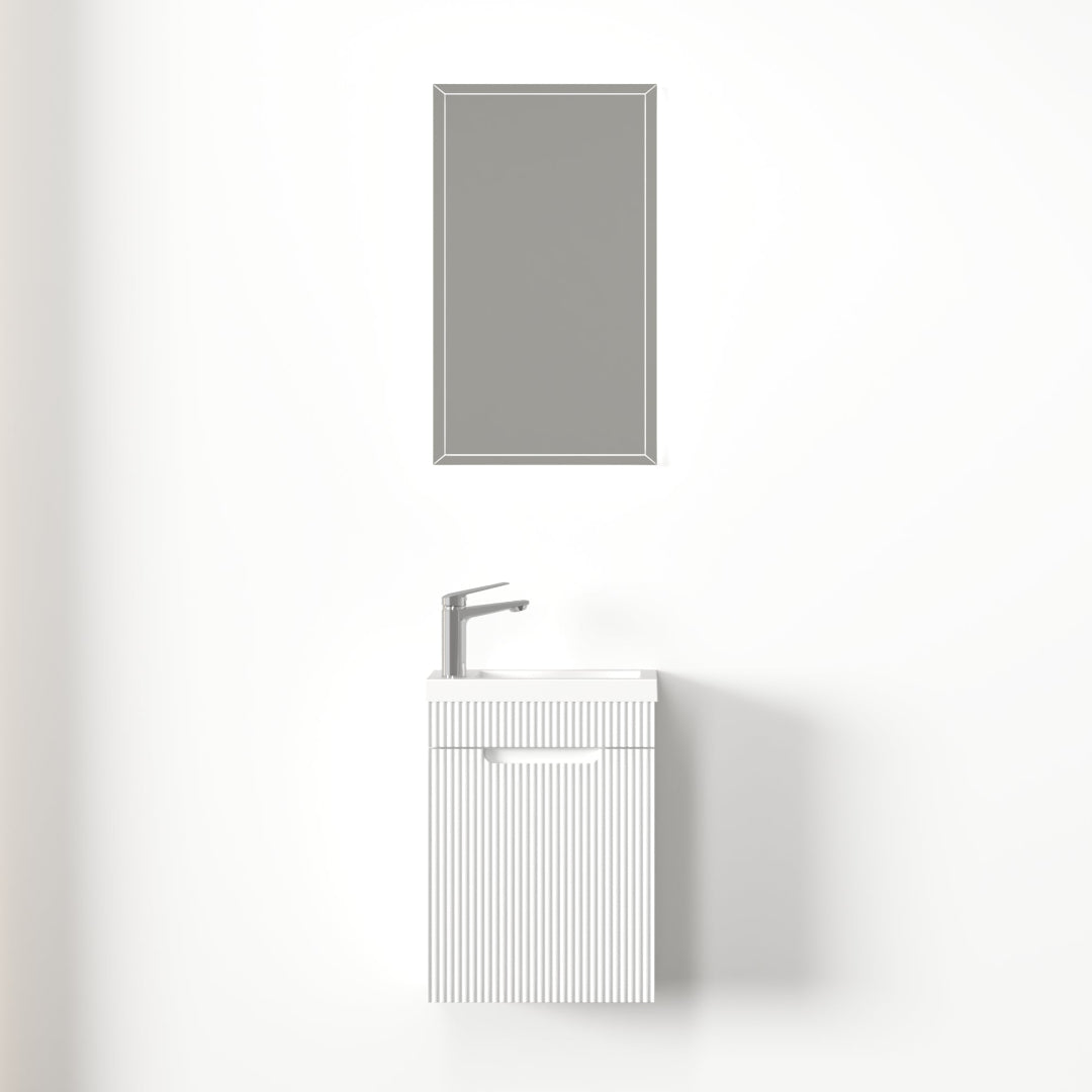 Kelsa 400 Fluted Matte White Wall Hung Vanity | Indulge Bathroom