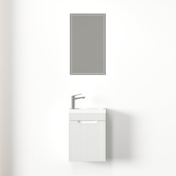 Kelsa 400 Fluted Matte White Wall Hung Vanity | Indulge Bathroom