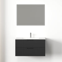 Kelsa 900 Fluted Matte Black Wall Hung Vanity | Indulge Bathroom