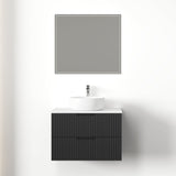 Kelsa 750 Fluted Matte Black Wall Hung Vanity | Indulge Bathroom
