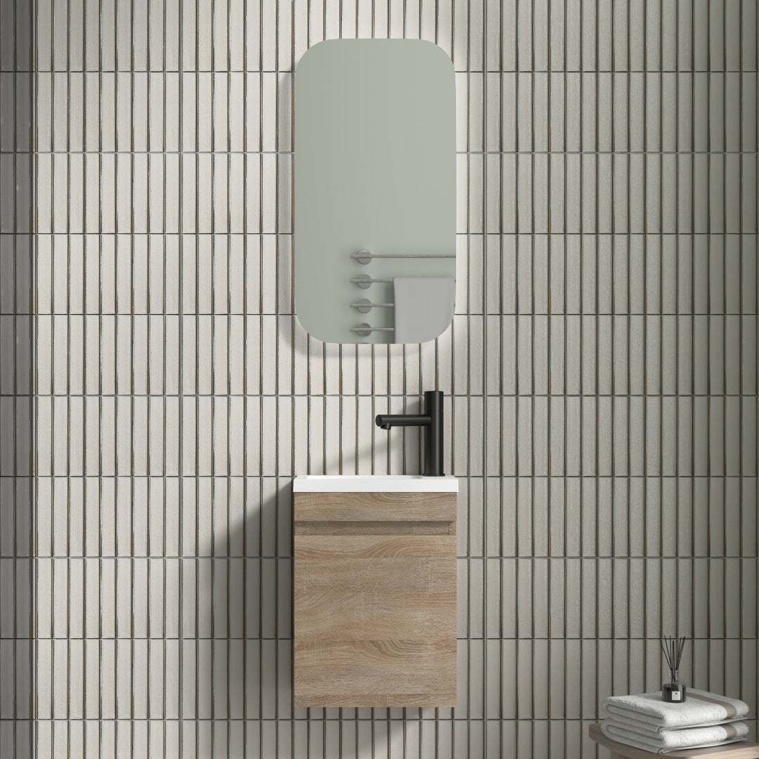 Piccolo 400 White Oak Wall Hung Vanity | Indulge Bathroom