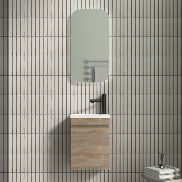 Piccolo 400 White Oak Wall Hung Vanity | Indulge Bathroom