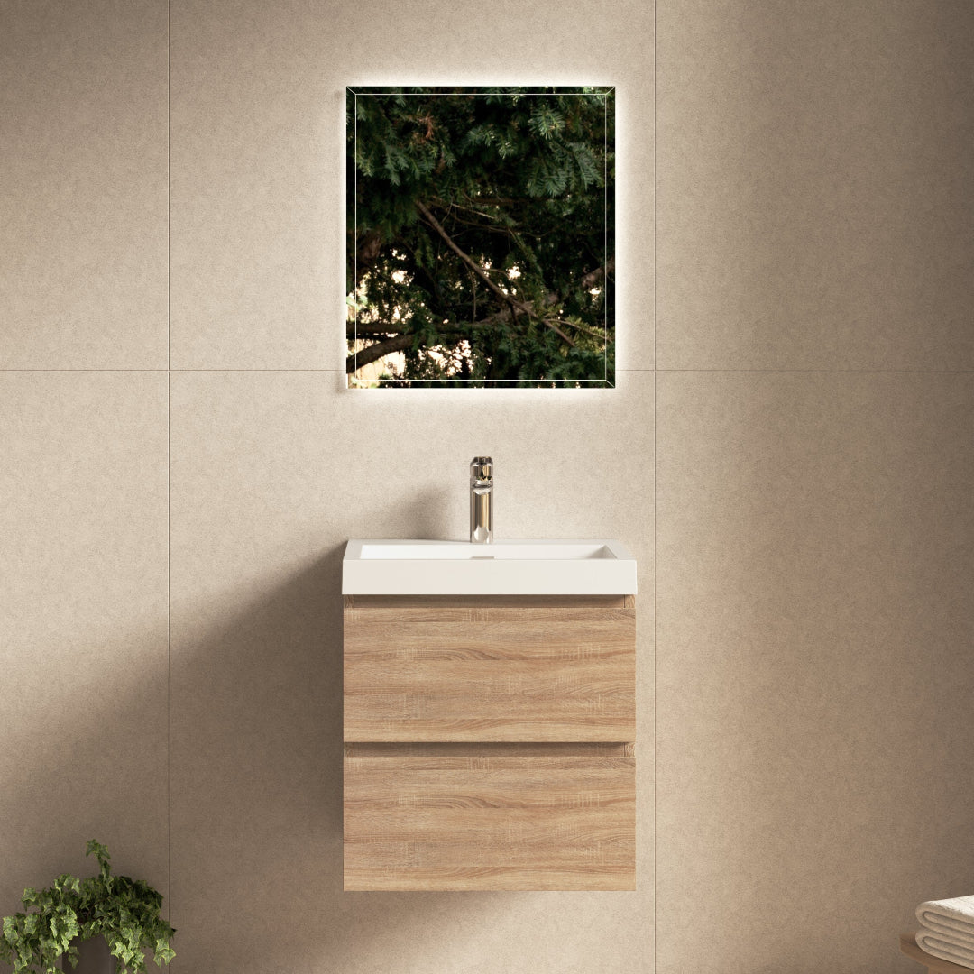 Sella 500mm White Oak Wall Hung Vanity | Indulge Bathroom
