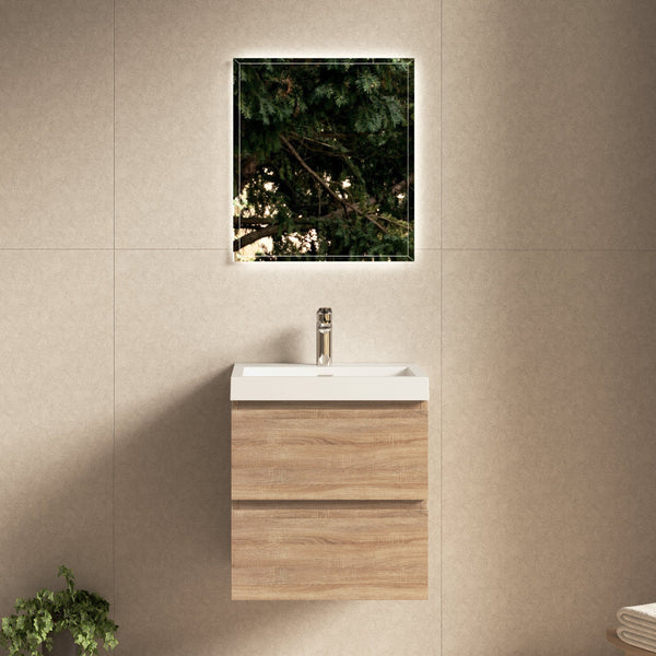 Sella 500mm White Oak Wall Hung Vanity | Indulge Bathroom