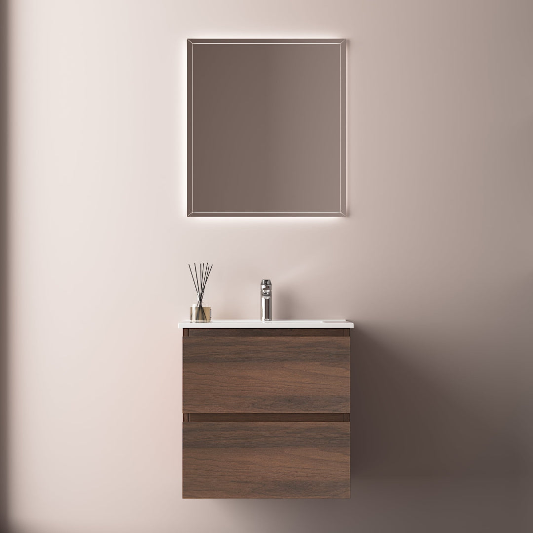 Avia 600mm Walnut Wall Hung Vanity | Indulge Bathroom