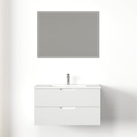 Kelsa 900 Fluted Matte White Wall Hung Vanity | Indulge Bathroom