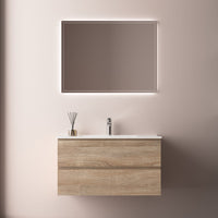 Avia 900mm White Oak Wall Hung Vanity | Indulge Bathroom