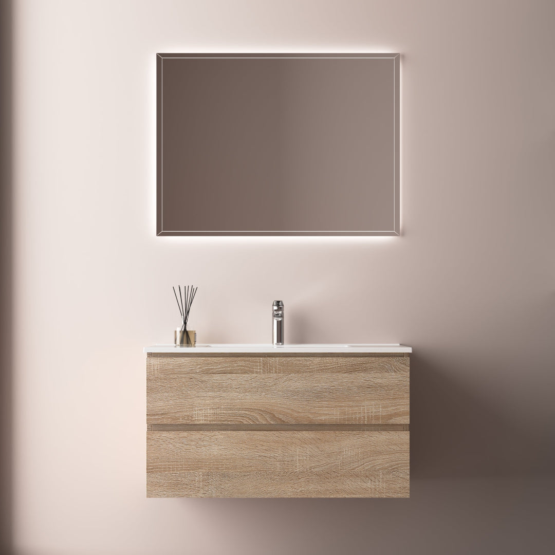 Avia 900mm White Oak Wall Hung Vanity | Indulge Bathroom