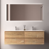 Avia 1500mm Double Natural Oak Wall Hung Vanity | Indulge Bathroom