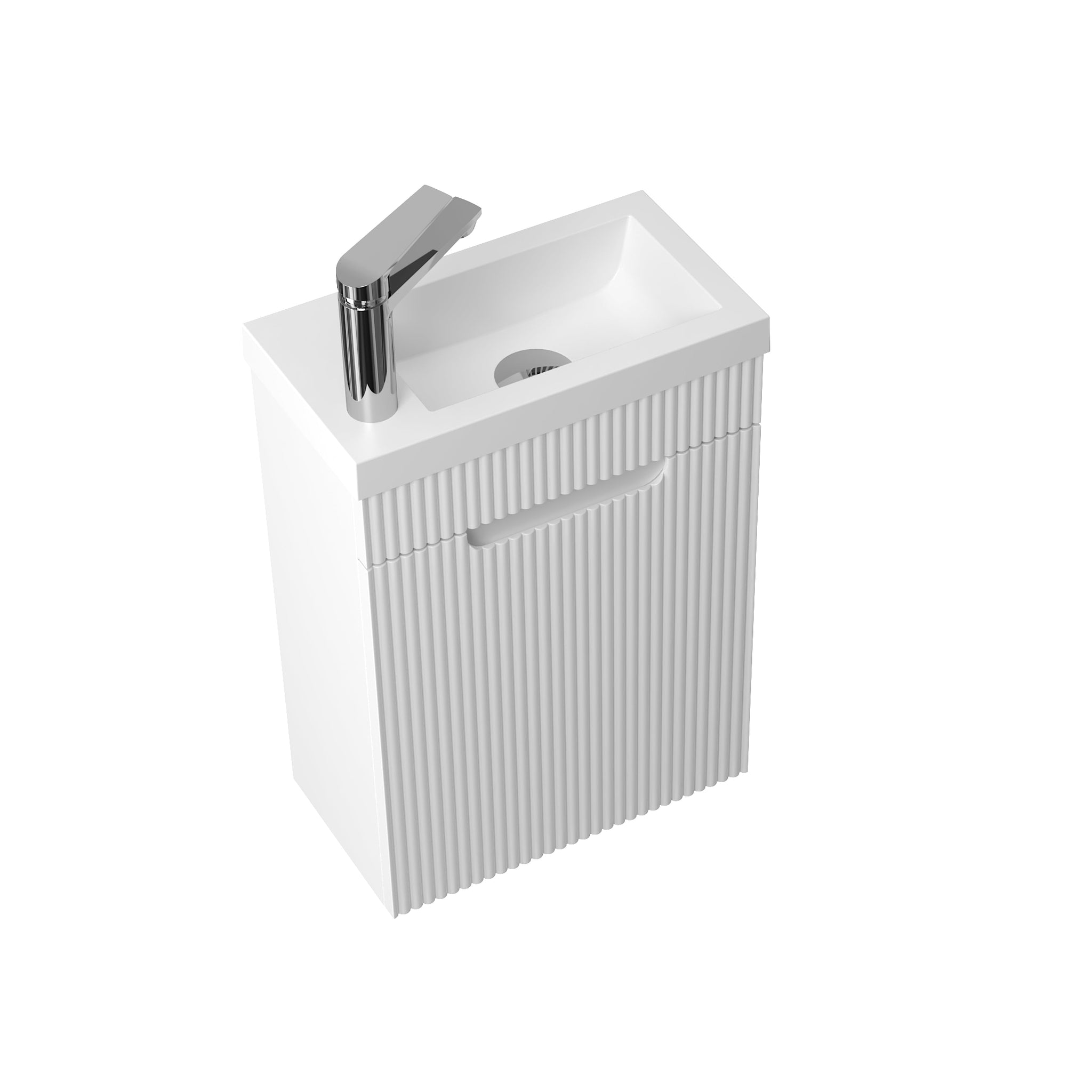 Kelsa 400 Fluted Matte White Wall Hung Vanity | Indulge Bathroom