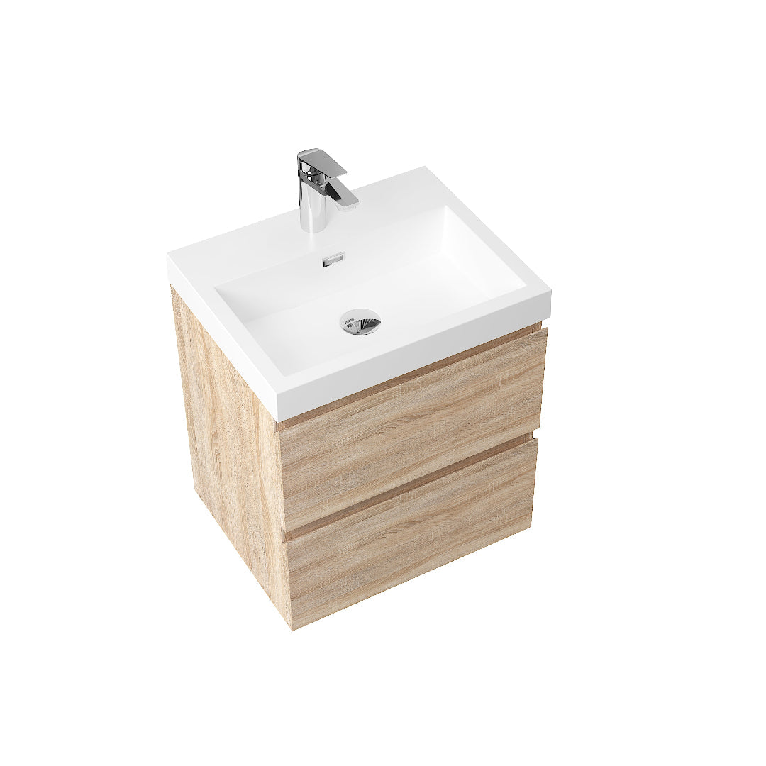 Sella 500mm White Oak Wall Hung Vanity | Indulge Bathroom
