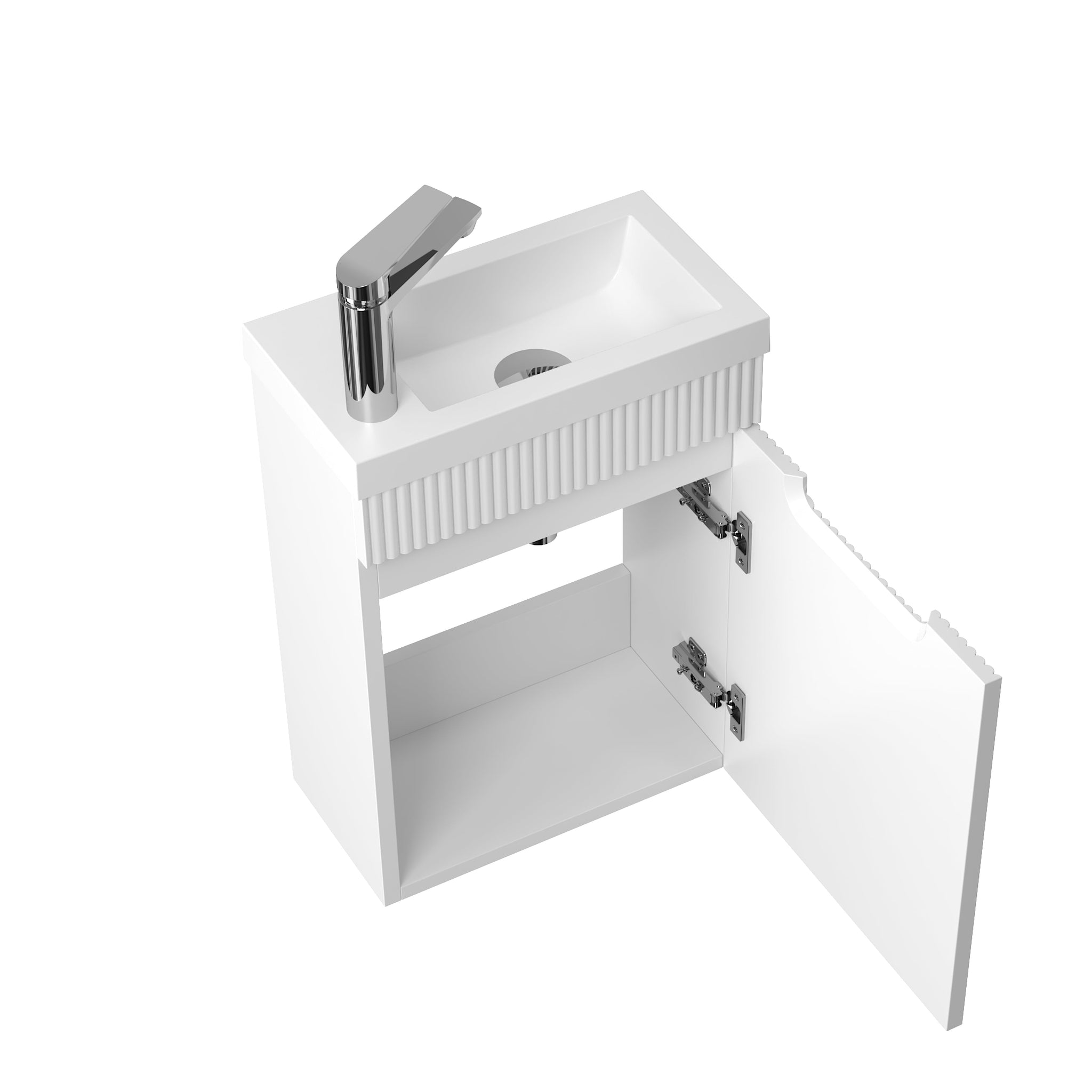 Kelsa 400 Fluted Matte White Wall Hung Vanity | Indulge Bathroom