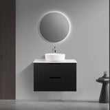 Kelsa 600 Fluted Matte Black Wall Hung Vanity | Indulge Bathroom