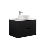 Kelsa 750 Fluted Matte Black Wall Hung Vanity | Indulge Bathroom