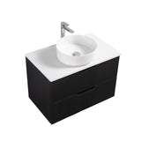 Kelsa 750 Fluted Matte Black Wall Hung Vanity | Indulge Bathroom