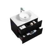 Kelsa 750 Fluted Matte Black Wall Hung Vanity | Indulge Bathroom