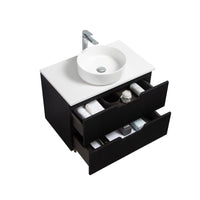 Kelsa 750 Fluted Matte Black Wall Hung Vanity | Indulge Bathroom
