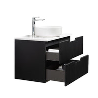 Kelsa 750 Fluted Matte Black Wall Hung Vanity | Indulge Bathroom