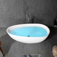 Ocean 1700mm Stone Matte White Freestanding Bath Tub | Indulge Bathroom