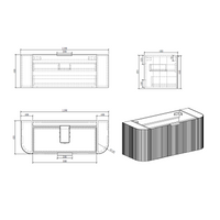 Ronda 1200 Curved White Oak Fluted Wall Hung Vanity | Indulge Bathroom