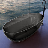 Vetra 1700mm Black Translucenct Resin Stone Freestanding Bath Tub | Indulge Bathroom