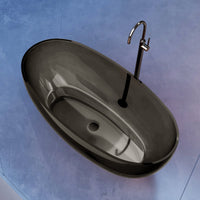 Vetra 1700mm Black Translucenct Resin Stone Freestanding Bath Tub | Indulge Bathroom