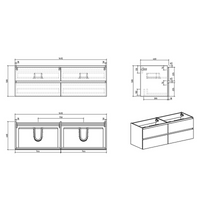 Avia 1500mm Double Natural Oak Wall Hung Vanity | Indulge Bathroom