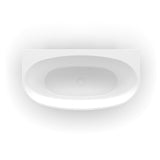 Delta 1500mm Gloss White Back to Wall Oval Freestanding Bath Tub | Indulge Bathroom