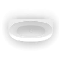 Delta 1500mm Gloss White Back to Wall Oval Freestanding Bath Tub | Indulge Bathroom