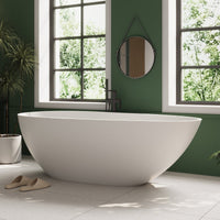 Ocean 1500mm Stone Matte White Freestanding Bath Tub | Indulge Bathroom