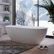 Fiora 1500mm Stone Matte White Freestanding Bath Tub | Indulge Bathroom