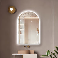 Arched Touchless 600 x 900 LED Mirror - Three Light Temperatures | Indulge Bathroom