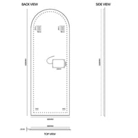 Arched 600 x 1650 LED Mirror - Three Light Temperatures | Indulge Bathroom
