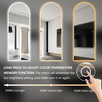 Arched 600 x 1650 LED Mirror - Three Light Temperatures | Indulge Bathroom