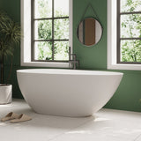 Ocean 1700mm Stone Matte White Freestanding Bath Tub | Indulge Bathroom