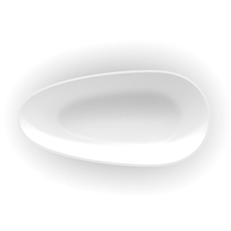 Ocean 1700mm Stone Matte White Freestanding Bath Tub | Indulge Bathroom