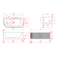 Kelsa Fluted 1700mm Matte White Left Corner Fit Designer Round Freestanding Bath | Indulge Bathroom