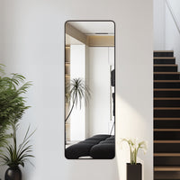 Curva 600 x 1600mm Freestanding Matte Black Framed Mirror | Indulge Bathroom