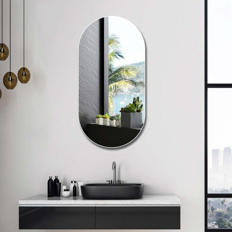 Pill Oval 450 x 900 Polished Edge Mirror | Indulge Bathroom