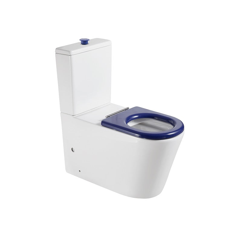 Cesena Care Rimless Care Toilet Suite Blue Seat & Raised Button | Indulge Bathroom