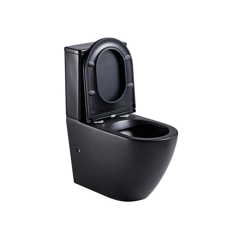 Cremona Matte Black Vortex Tornado Rimless Toilet Suite | Indulge Bathroom