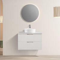 Kelsa 600 Fluted Matte White Wall Hung Vanity | Indulge Bathroom