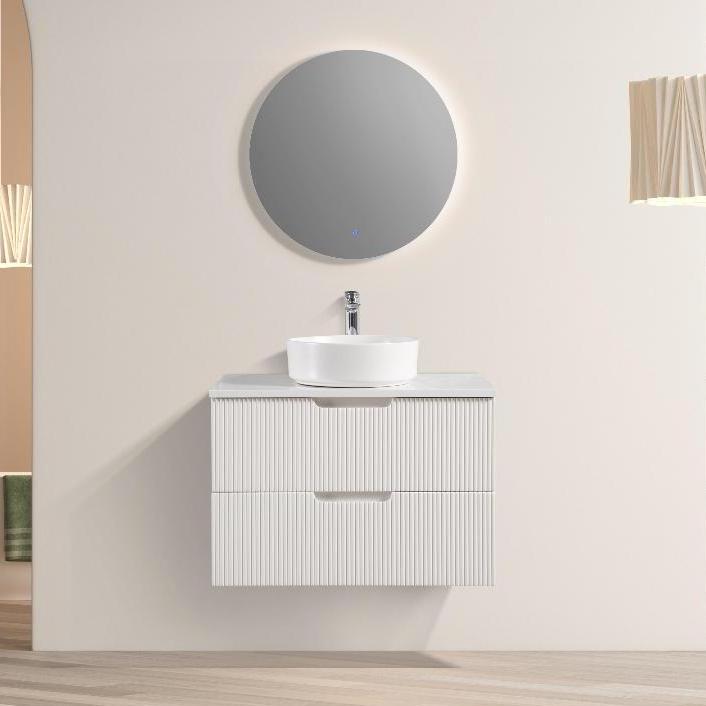 Kelsa 600 Fluted Matte White Wall Hung Vanity | Indulge Bathroom