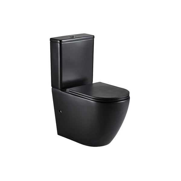 Cremona Matte Black Vortex Tornado Rimless Toilet Suite | Indulge Bathroom