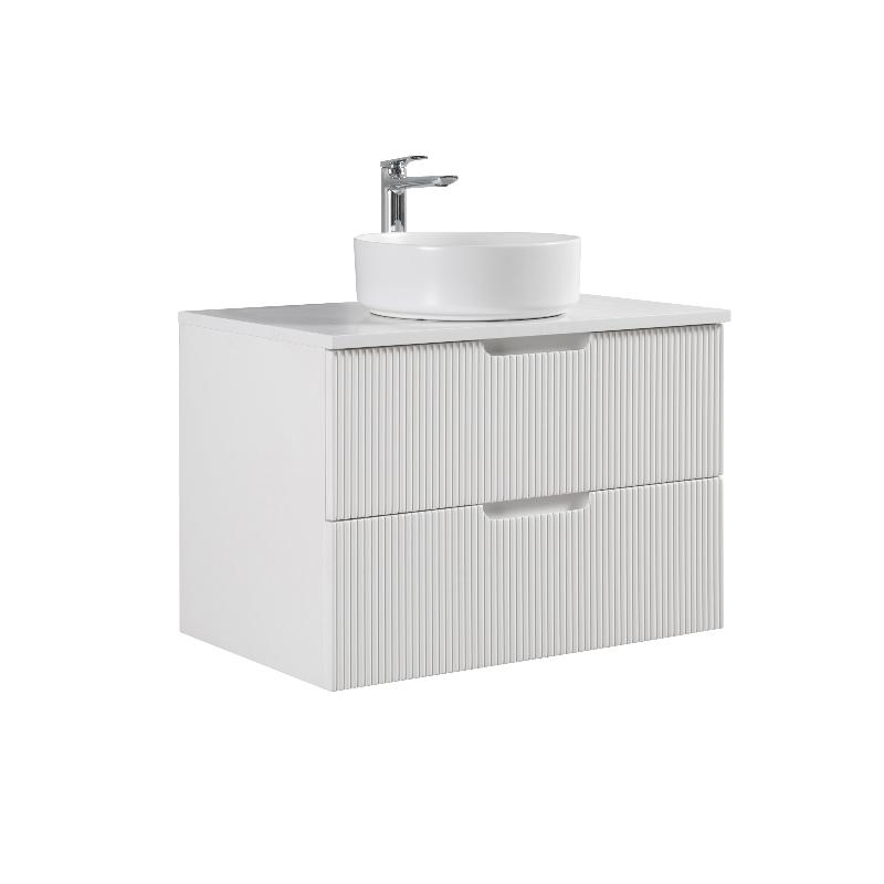 Kelsa 750 Fluted Matte White Wall Hung Vanity | Indulge Bathroom