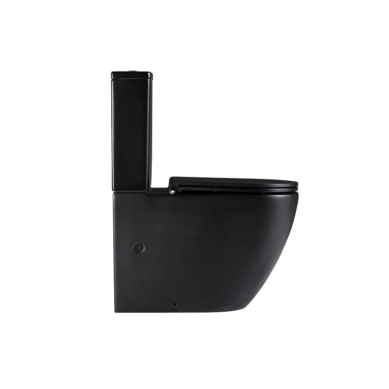 Cremona Matte Black Vortex Tornado Rimless Toilet Suite | Indulge Bathroom