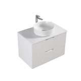 Kelsa 750 Fluted Matte White Wall Hung Vanity | Indulge Bathroom