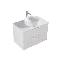 Kelsa 750 Fluted Matte White Wall Hung Vanity | Indulge Bathroom