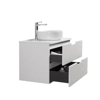 Kelsa 600 Fluted Matte White Wall Hung Vanity | Indulge Bathroom